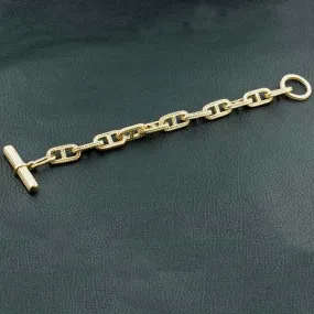 Yellow Gold Anchor Link Bracelet