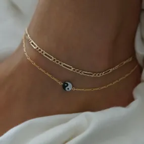 Yin Yang Mother of Pearl Anklet