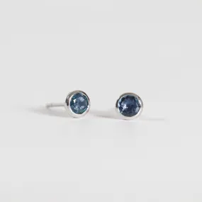 Yogo Sapphire Bezel Studs - 0.30 ctw