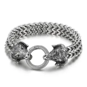 Zodiac-Inspired Double-Layer Titanium Steel Bracelet for Men