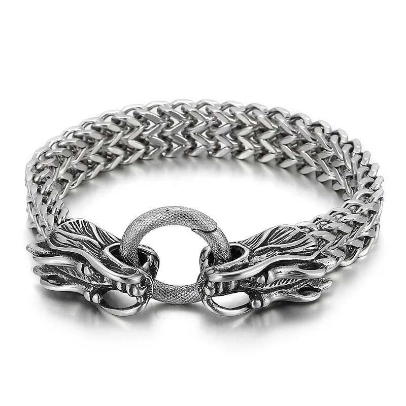 Zodiac-Inspired Double-Layer Titanium Steel Bracelet for Men